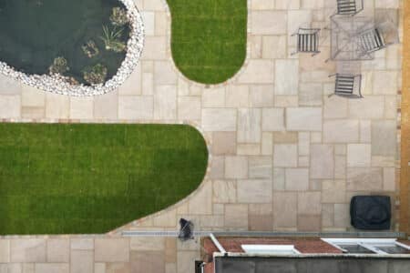 Rustic Pond Area & Sandstone Patio | Attleborough, Norfolk