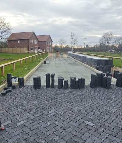 block paving road in estate in norwich norfolk